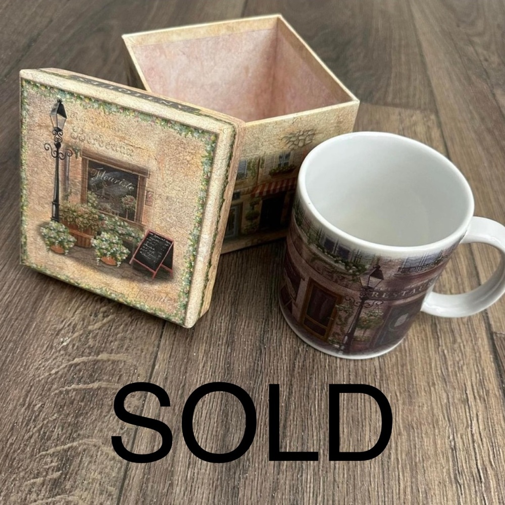 💥SOLD💥 Rue De Fleurs by Revelations
Coffee Mug with Gift Box Set – New!